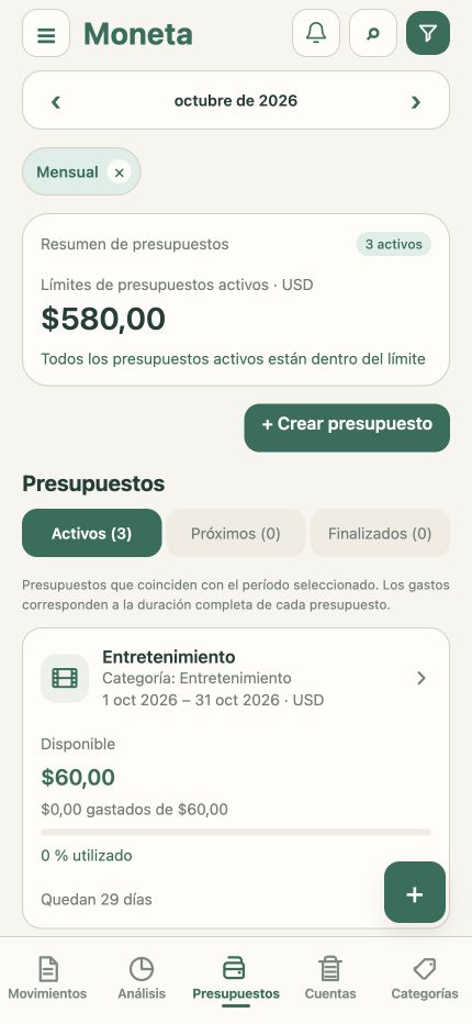 Planea tus presupuestos