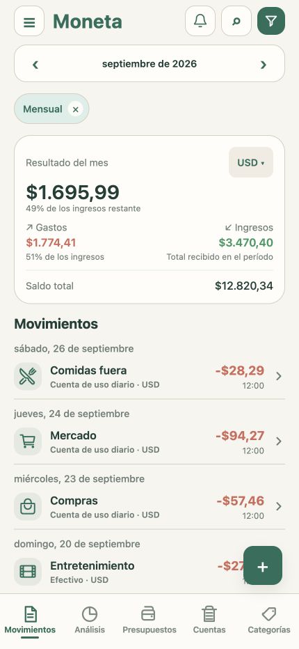 Tus movimientos en un solo lugar
